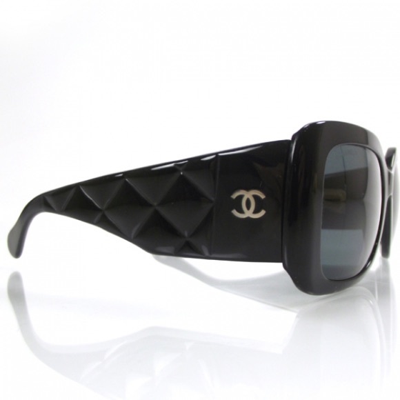 Chanel Vintage Black Quilt Shield CC Logo Sunglasses 5019 - Picture 3 of 16